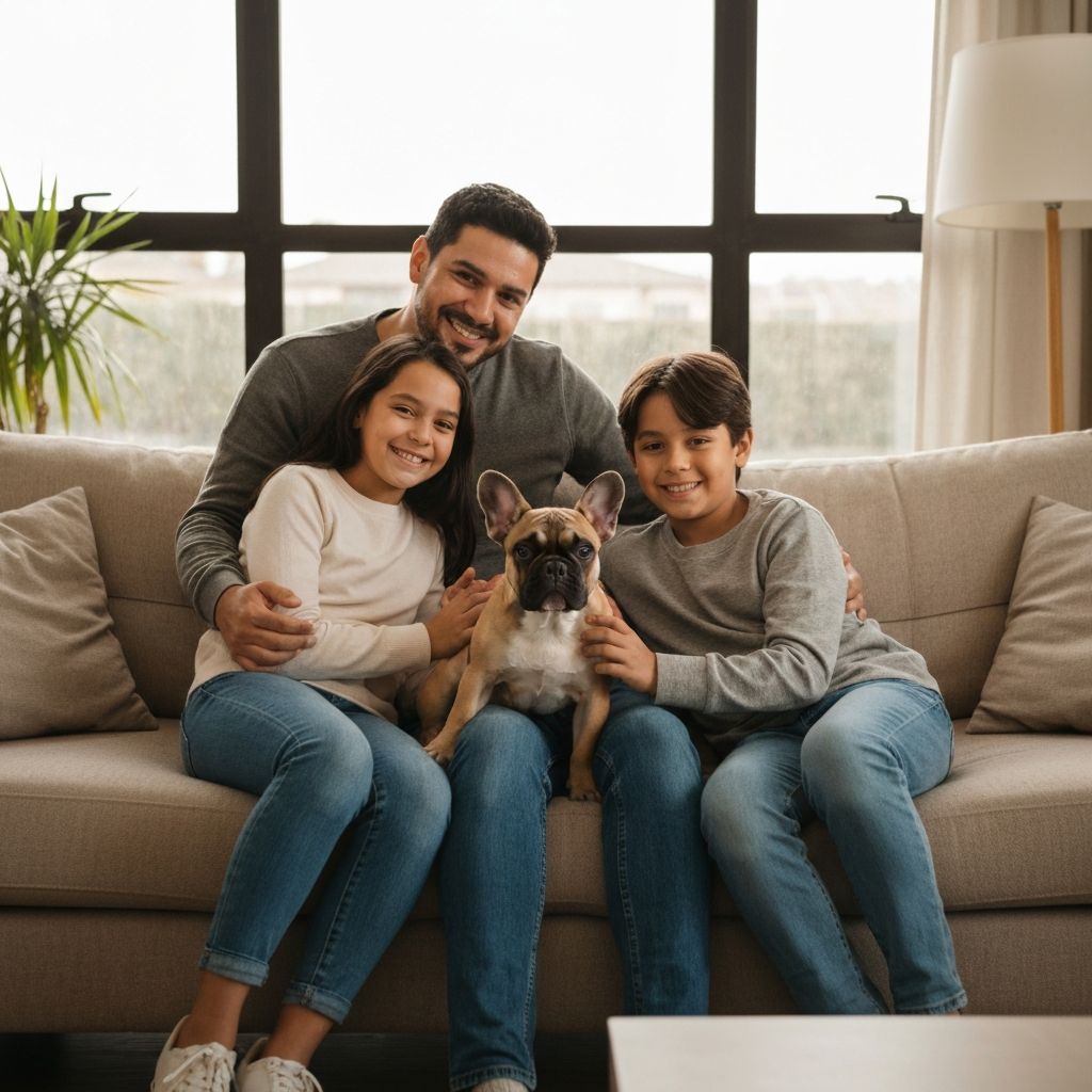 Familia feliz con su perro de Todo Mascotas